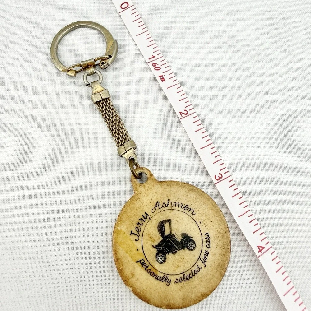 Vintage Ewing New Jersey Advertising Keychain Key Fob Cars Dealer Jerry Ashmen